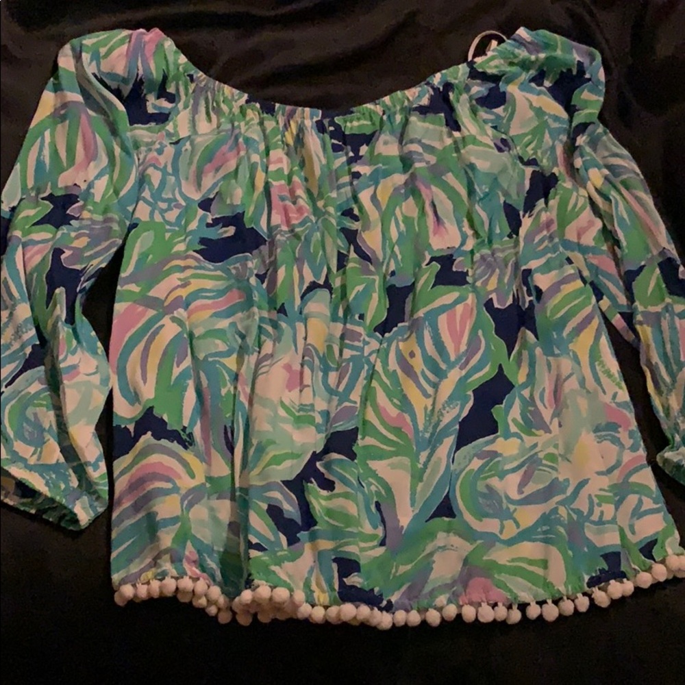 SOLD. Lilly Pulitzer off the shoulder shirt